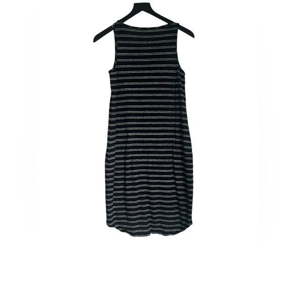 Vince Ladies Black and White Stripe Linen Midi Dress Size Medium - Picture 4 of 7